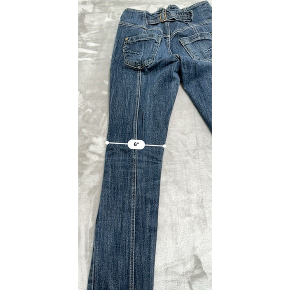 Younique Jeans Women's‎ Size 1 Long Dark Wash Ankle Buttons Low Rise Skinny Leg - Picture 9 of 11